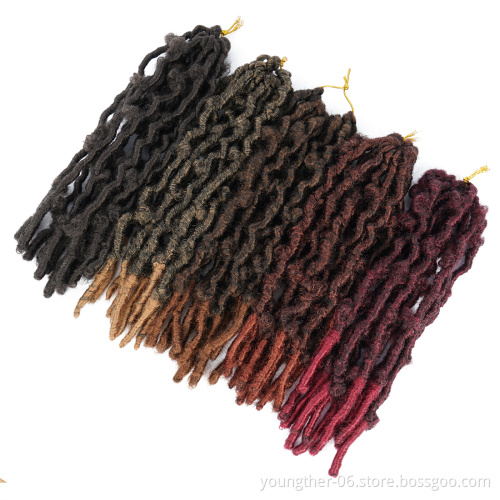 Butterfly Locs Crochet Hair Braiding Hair Distressed Water Wave Faux Loc Crochet Wavy Dread Butterfly Locs